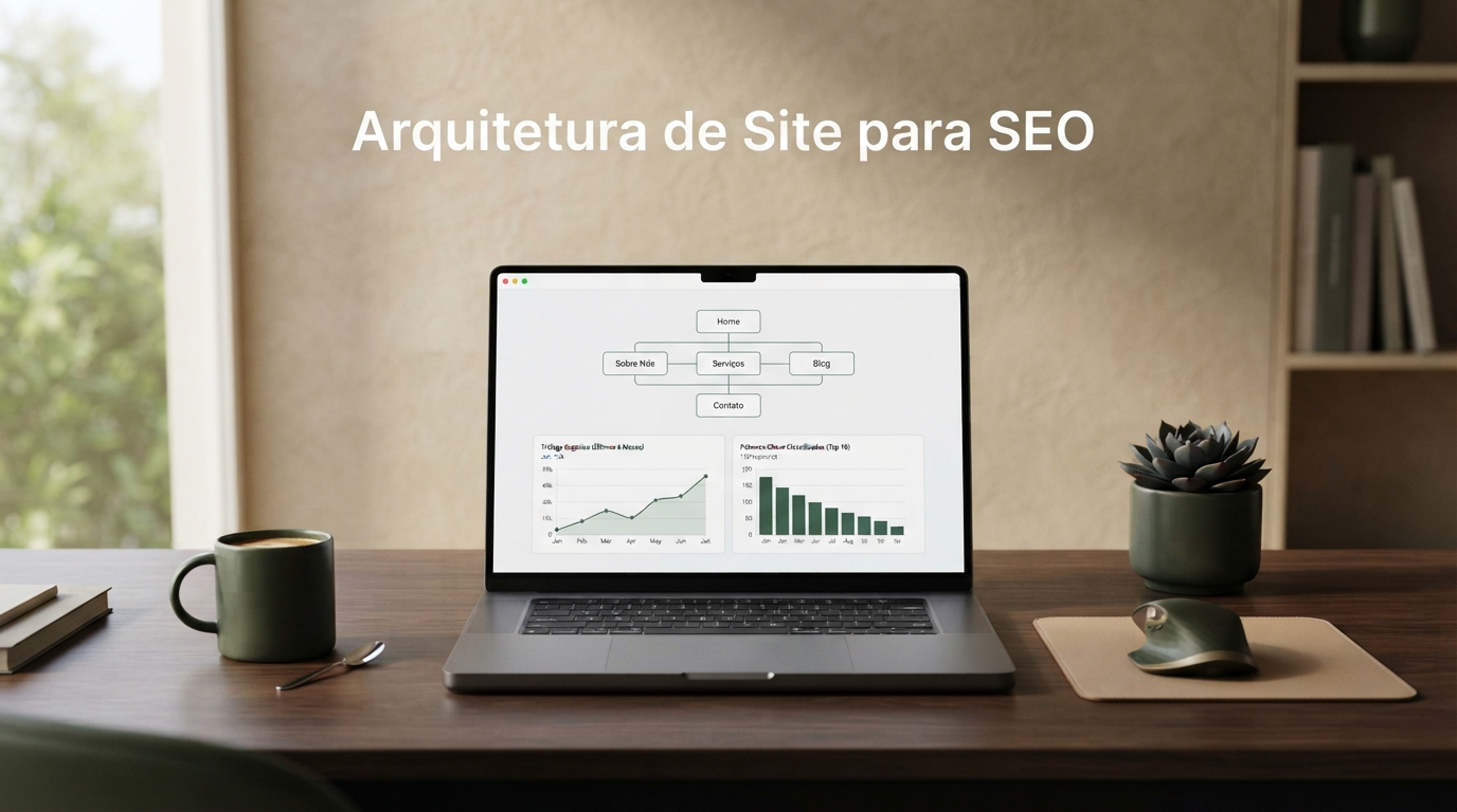 arquitetura de site para SEO com hierarquia de páginas organizada para crescer no Google